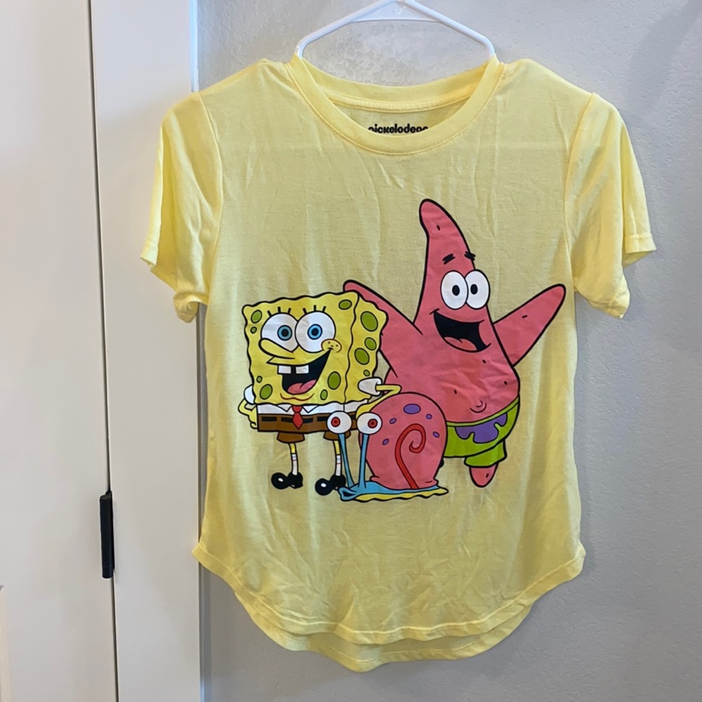 EUC Nickelodeon Size Small 3-5 SpongeBob SquarePants Graphic T- Shirt Top BACK